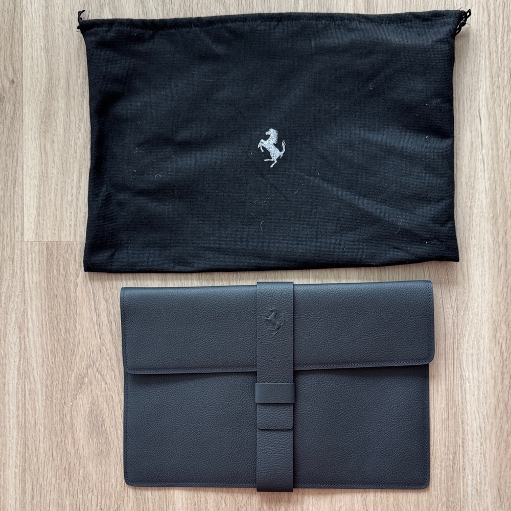 Ferrari Black Leather Portfolio